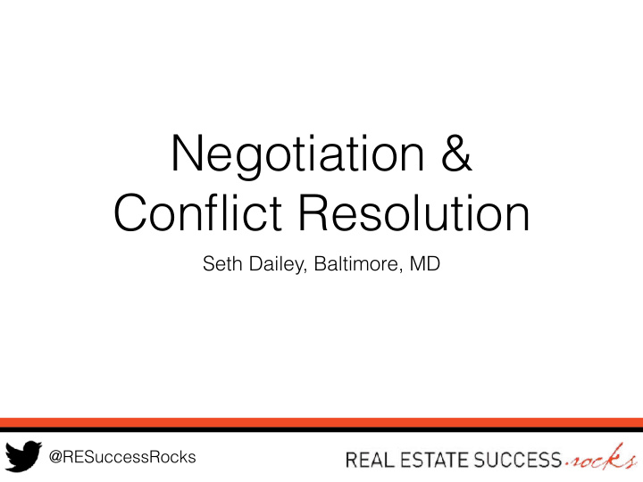 negotiation conflict resolution