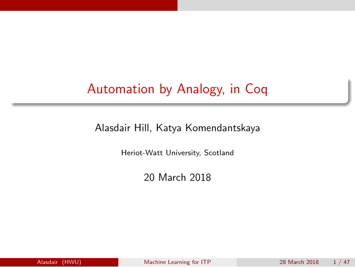 automation by analogy in coq
