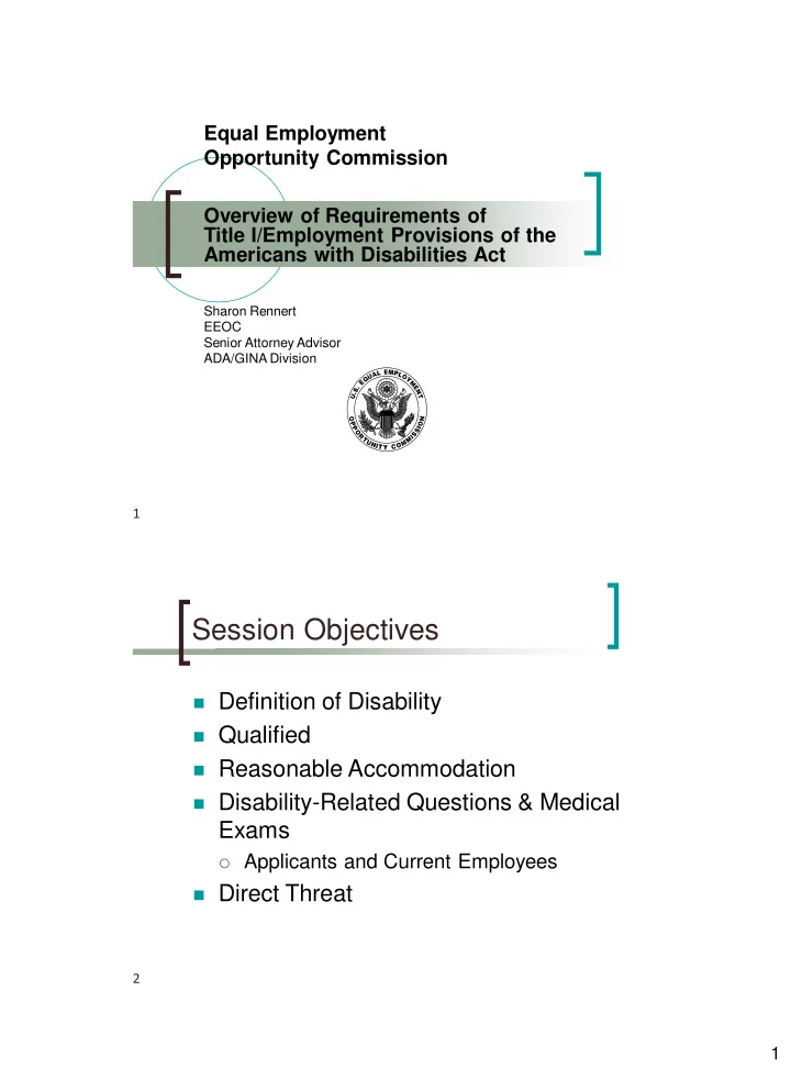 session objectives