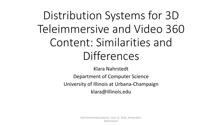 distribution systems for 3d