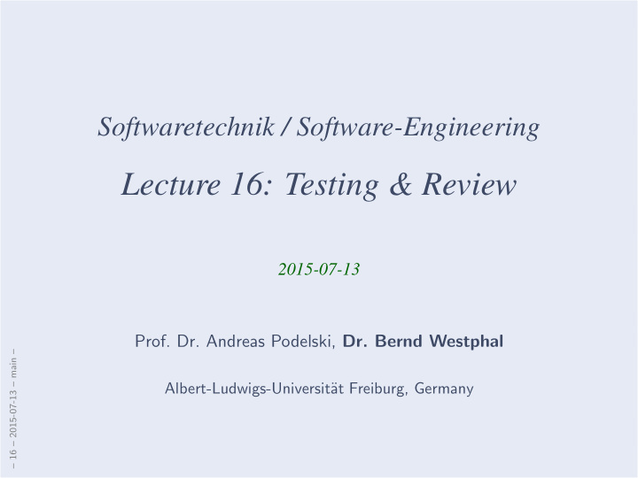 lecture 16 testing review