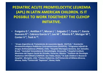 PEDIATRIC ACUTE PROMYELOCYTIC LEUKEMIA  (APL) IN LATIN AMERICAN CHILDREN. IS IT  POSSIBLE TO WORK