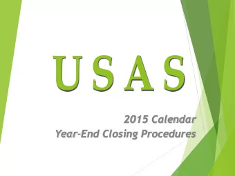 Year-End Closing Procedures  Overview  Calendar Year-End Closing Review  New field in VENSCN