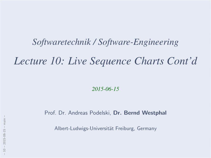 lecture 10 live sequence charts cont d