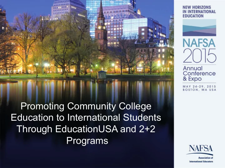 promoting community college education to international