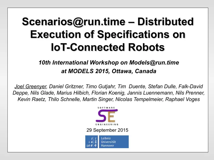 scenarios run time distributed scenarios run time