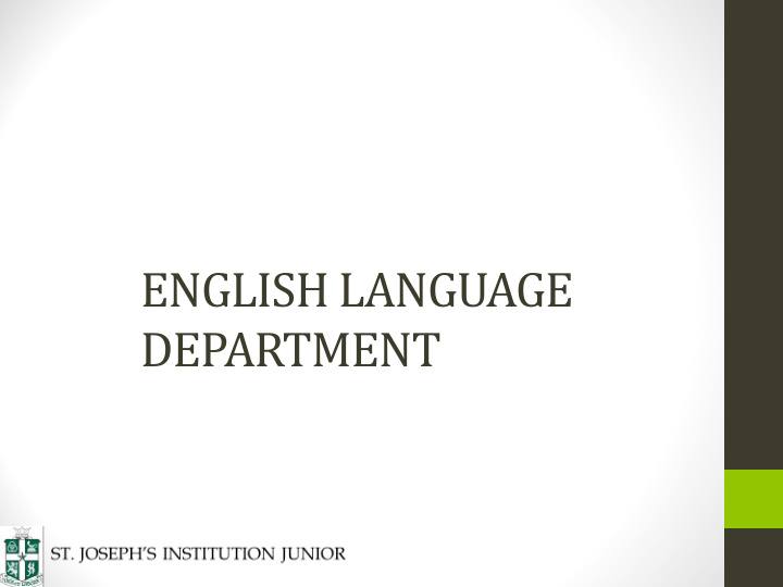 english language department english language
