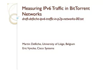 Martin Defche, University of Lige, Belgium  Eric Vyncke, Cisco Systems  M.S. in Computer