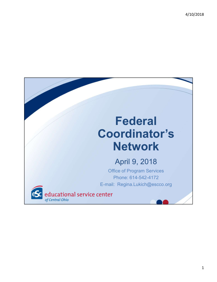 federal coordinator s network
