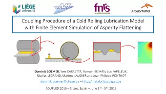 Coupling Procedure of a Cold Rolling Lubrication Model  with Finite Element Simulation of Asperity