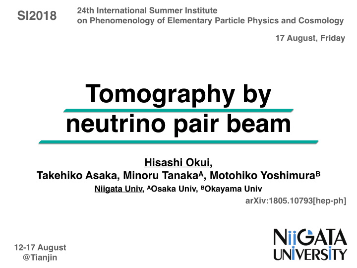 tomography by neutrino pair beam