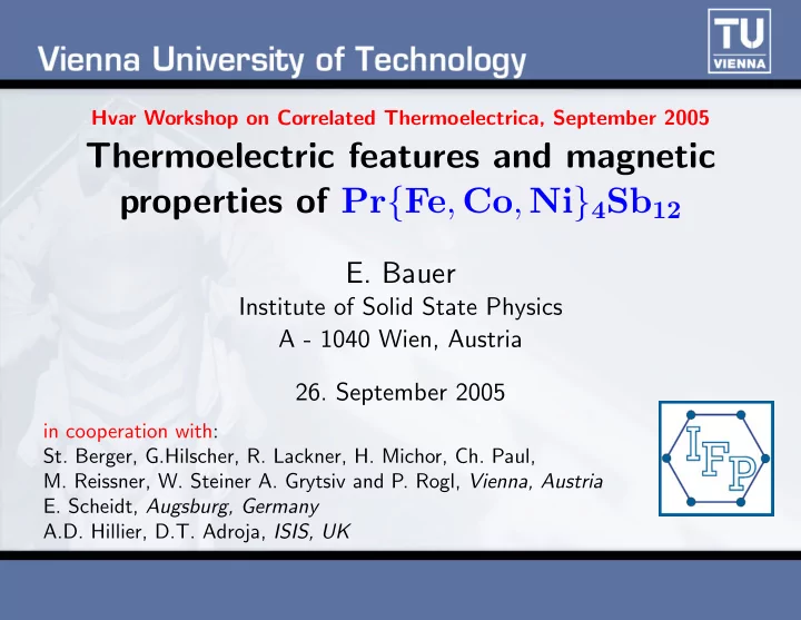 thermoelectric features and magnetic