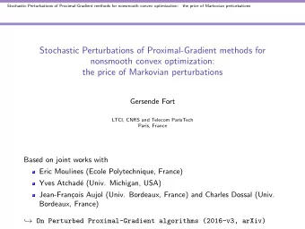 Stochastic Perturbations of Proximal-Gradient methods for  nonsmooth convex optimization:  the