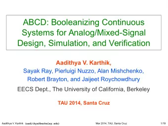 ABCD: Booleanizing Continuous  Systems for Analog/Mixed-Signal  Design, Simulation, and