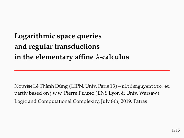 logarithmic space queries and regular transductions