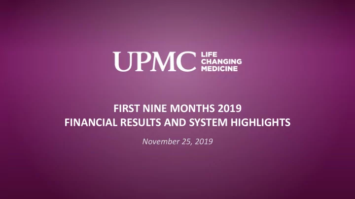 first nine months 2019