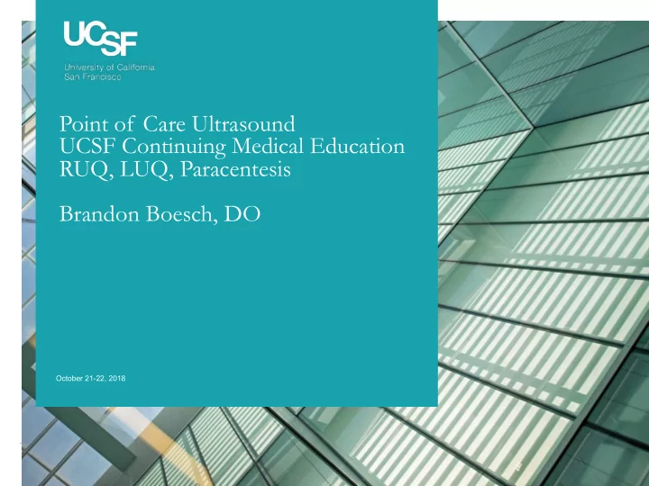 point of care ultrasound ucsf continuing medical