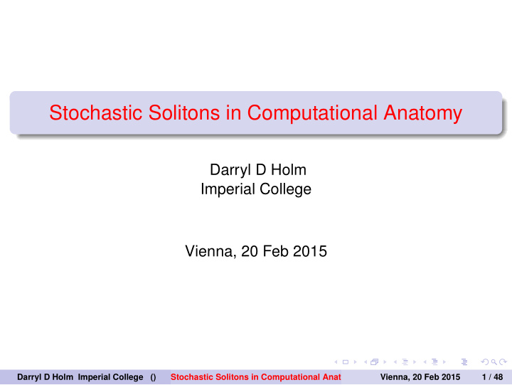 stochastic solitons in computational anatomy