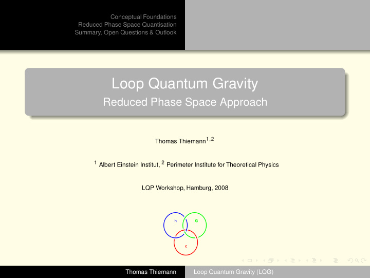 loop quantum gravity