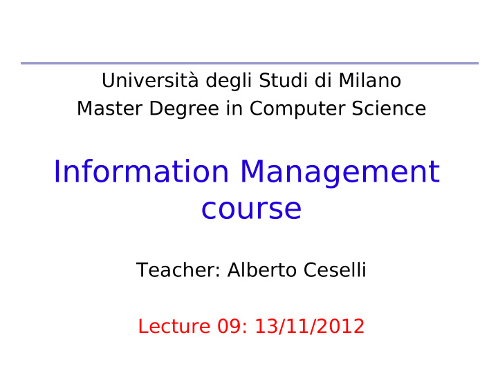 information management course