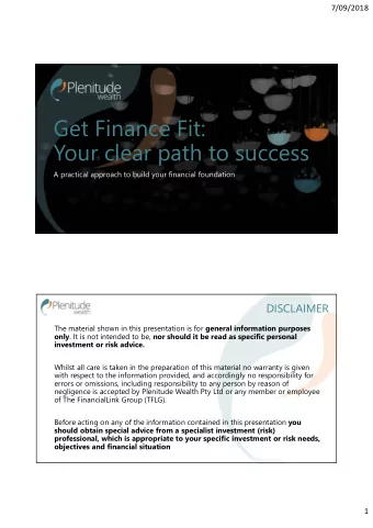 Get Finance Fit:  Your clear path to success  A practical approach to build your financial