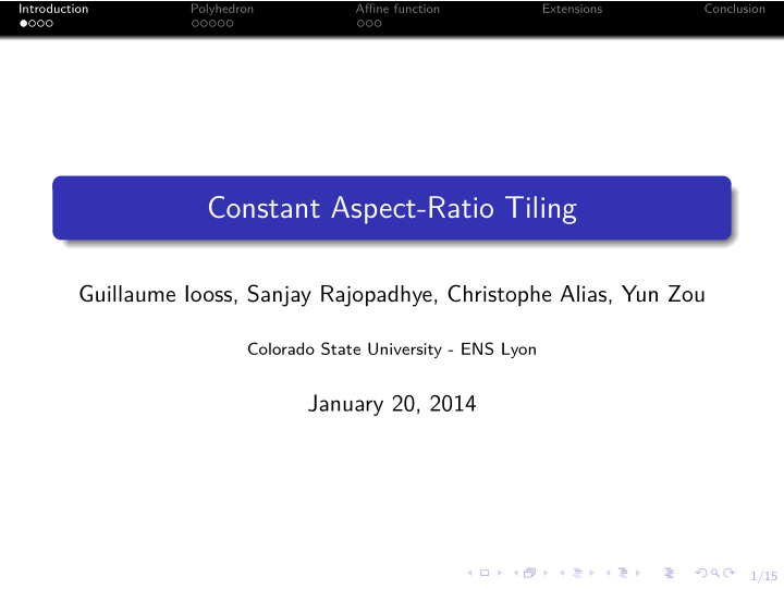 constant aspect ratio tiling