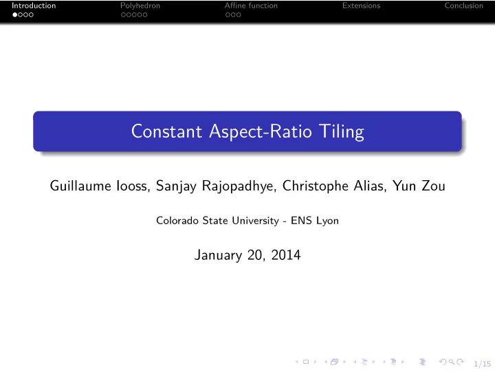 constant aspect ratio tiling