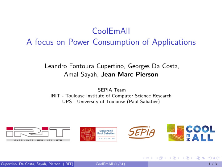 coolemall a focus on power consumption of applications