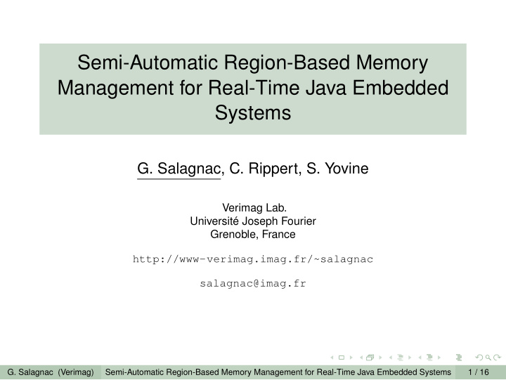 semi automatic region based memory management for real