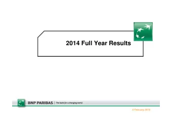 2014 Full Year Results  5 February 2015  Disclaimer  Figures included in this presentation are