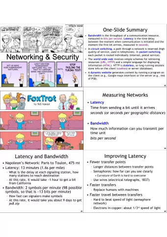 Networking &amp; Security  Networking &amp; Security  each packet is routed individually (internet,