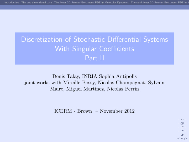 discretization of stochastic differential systems with