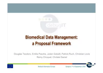 Douglas Teodoro, Emilie Pasche, Julien Gobeill, Patrick Ruch, Christian Lovis  Rmy Choquet,