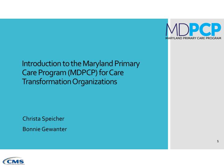 introduction to the maryland primary care program mdpcp
