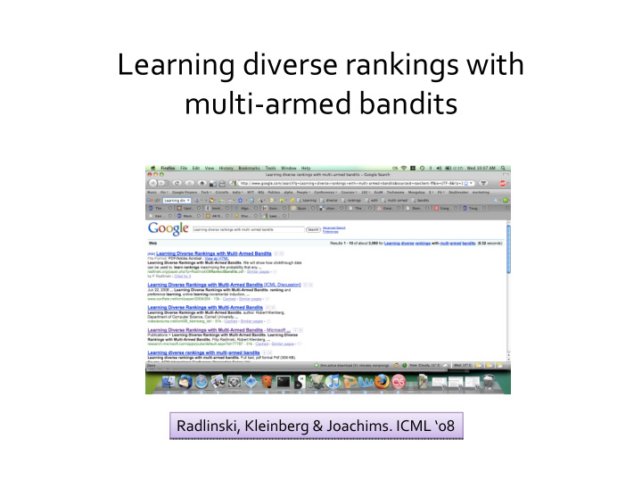 learning diverse rankings with multi armed bandits