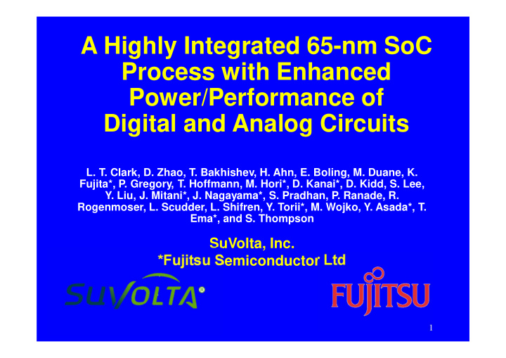a highly integrated 65 nm soc process with enhanced power
