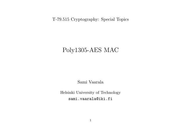 poly1305 aes mac
