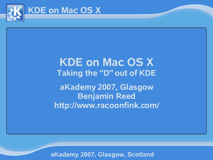 kde on mac os x