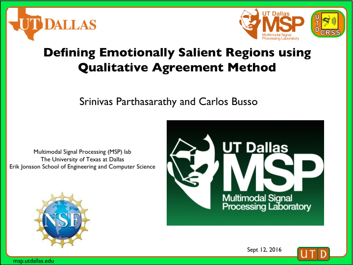 defining emotionally salient regions using qualitative