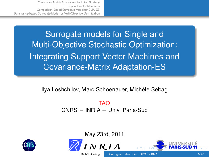 surrogate models for single and multi objective