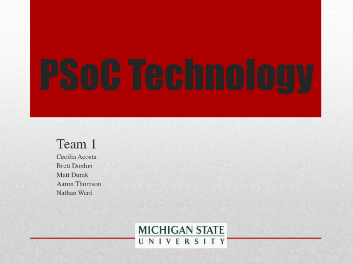 psoc technology