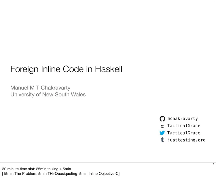 foreign inline code in haskell