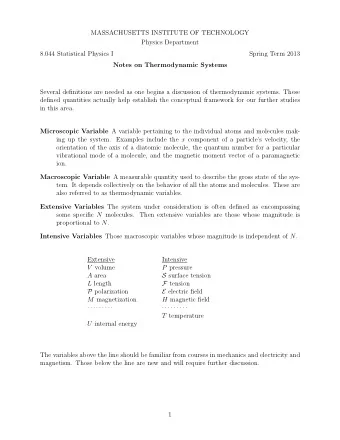 MASSACHUSETTS INSTITUTE OF TECHNOLOGY  Physics Department  8.044 Statistical Physics I  Spring Term