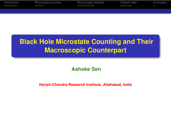 black hole microstate counting and their macroscopic