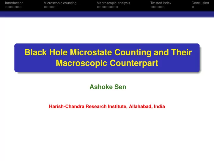 black hole microstate counting and their macroscopic