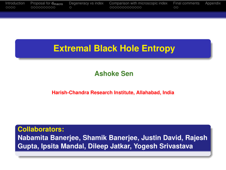 extremal black hole entropy