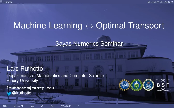 machine learning optimal transport