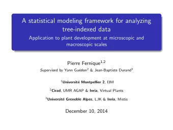 A statistical modeling framework for analyzing  tree-indexed data  Application to plant development