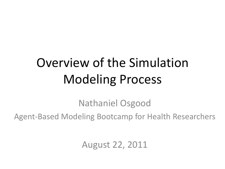 overview of the simulation