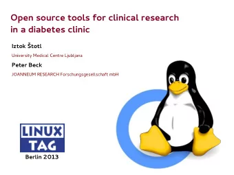 O  p  e  n  s  o  u  r  c  e  t  o  o  l  s  f  o  r  c  l  i  n  i  c  a  l  r  e  s  e  a  r  c